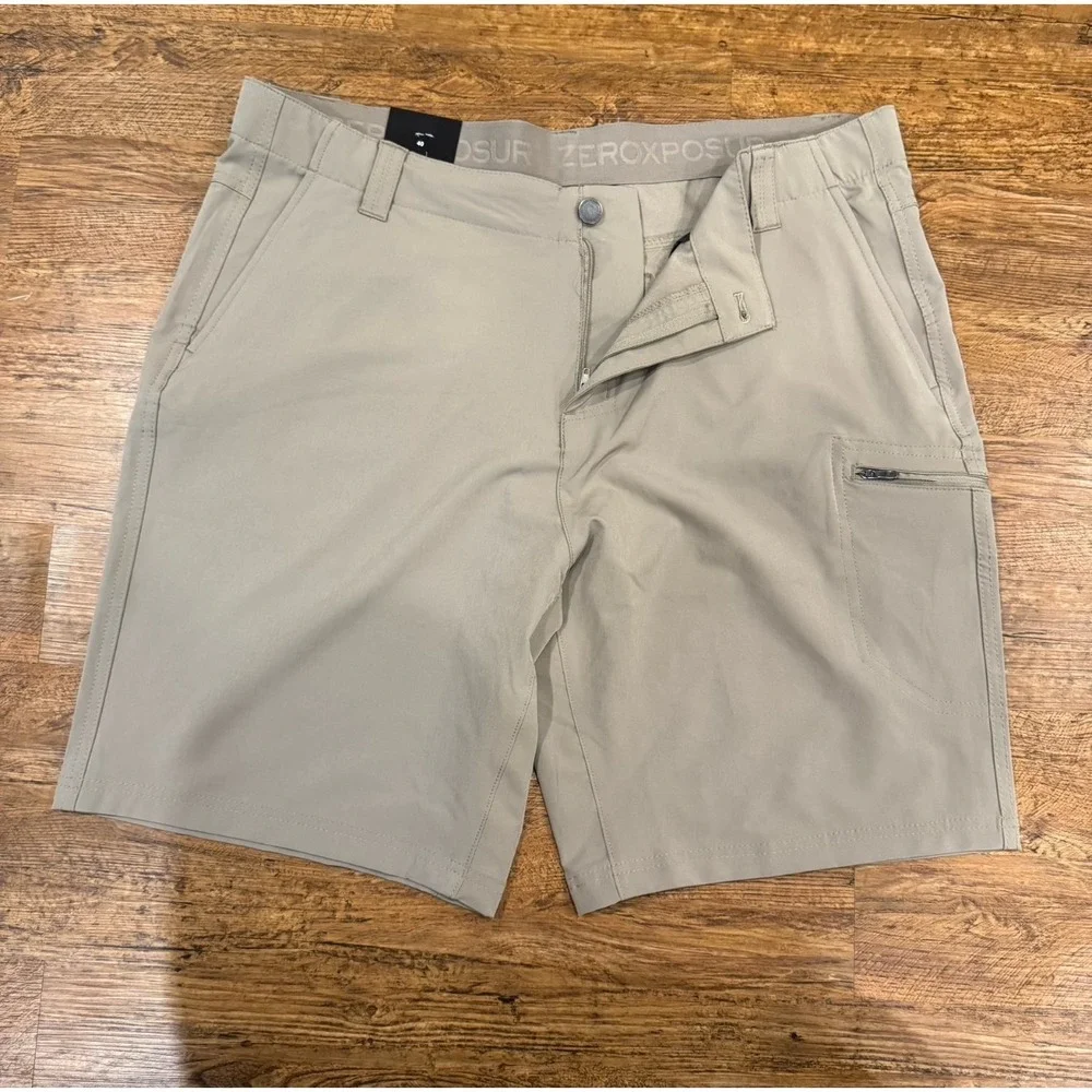 ZEROXPOSUR Oak Beige Outdoort Hiking Performance Travel Cargo Shorts Men's 40x10